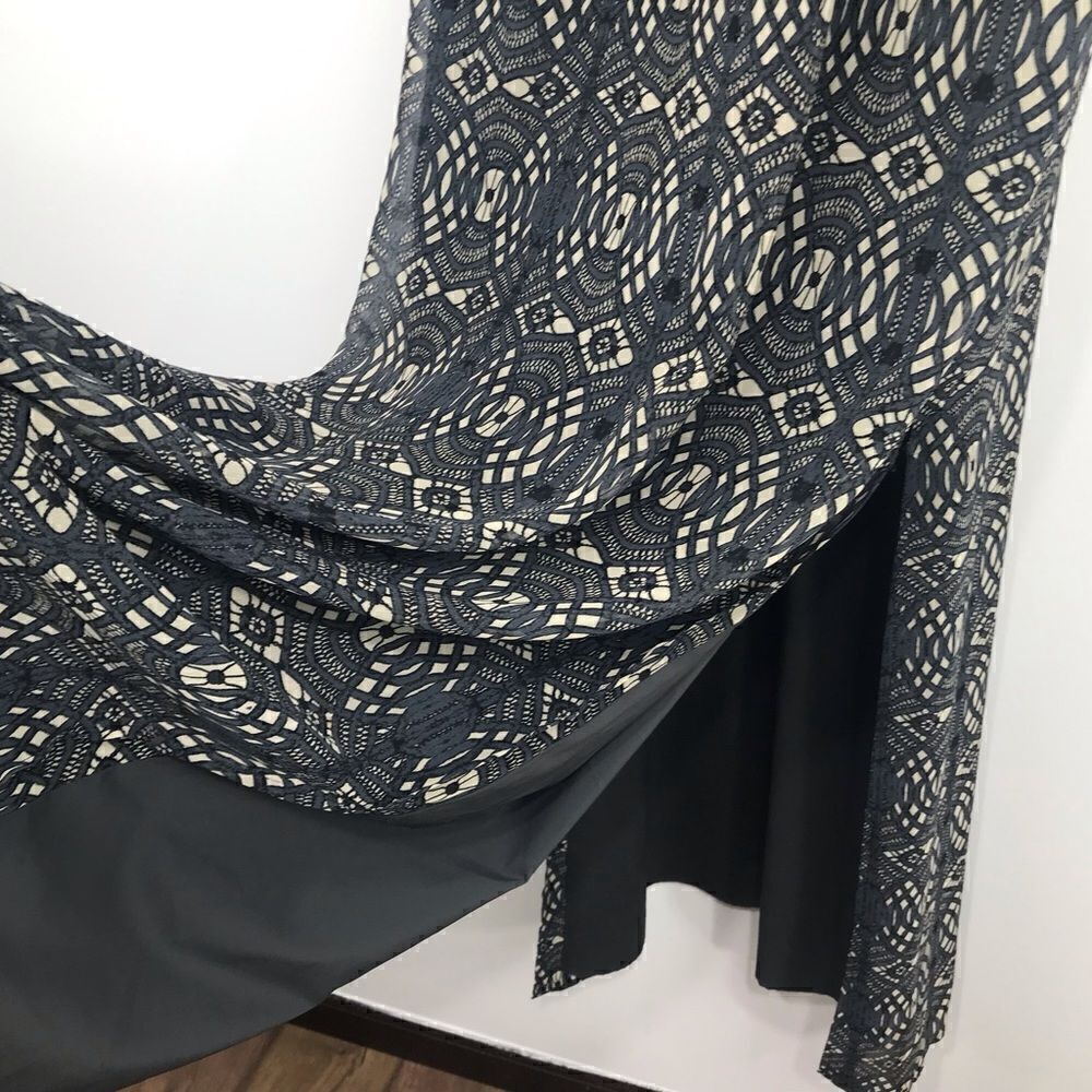 Madewell Blue Gray Geometric Lace Pattern Sleeveless Maxi Dress - Picture 11 of 14
